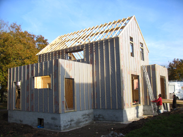 maison bois sur fondations en maonnerie