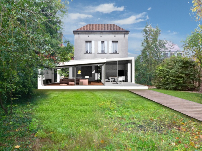 Extension et r�novation : vue-du-jardin