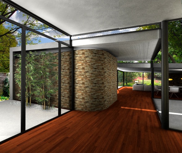 Extension et r�novation : vue-du-couloir-