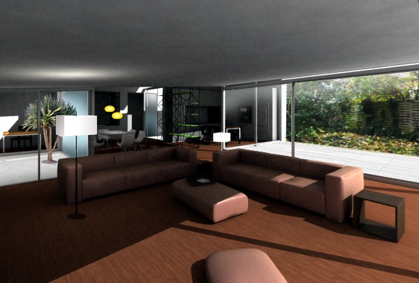 Extension et r�novation : vue-du-salon