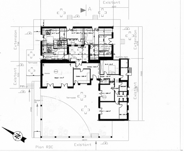 Maison d'hôtes - extension ( projet en cours ) : Plan extension