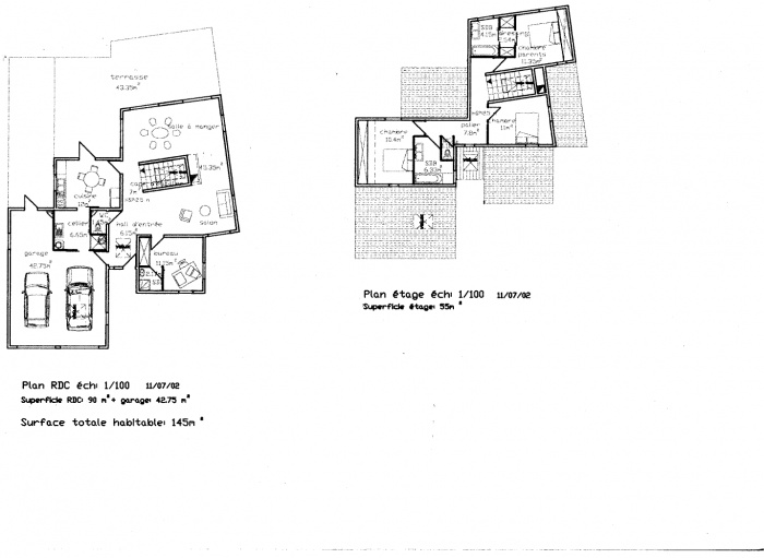 Construction d'une maison en lotissement : Plans RDC et étage