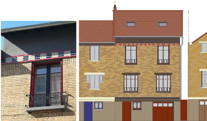 Restructuration et sur�l�vation d'une maison de ville : 9-12-2010-CALLA-fa�ade