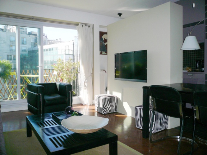 Restructuration d'un appartement, Paris XIIIe : 5-12-2010-BAR-vue g�n�rale s�jour