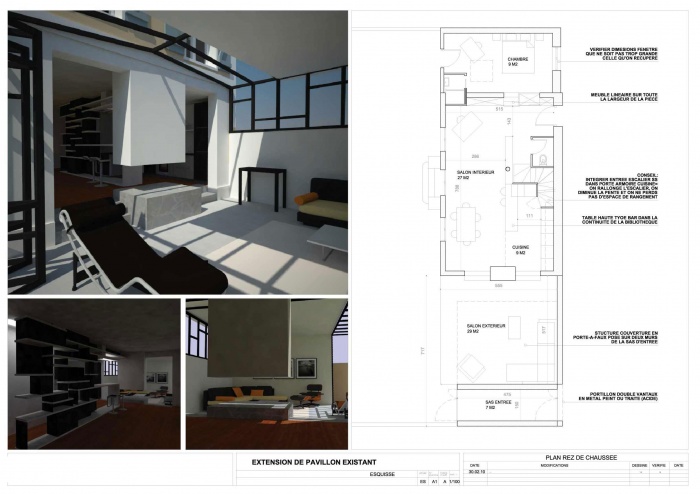 Extension et r�novation Bois Colombes : A5-RDC1