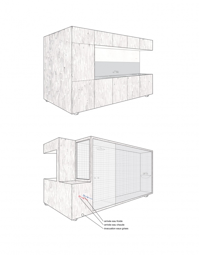 rénovation d'un garage : modul cuisine/sdB