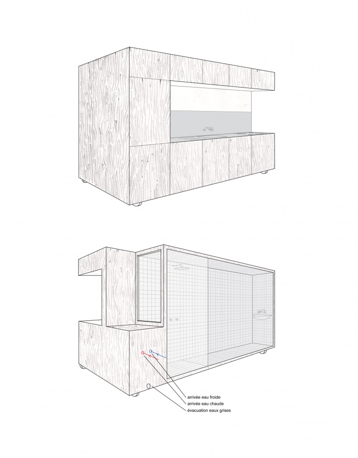 rnovation d'un garage : modul cuisine/sdB