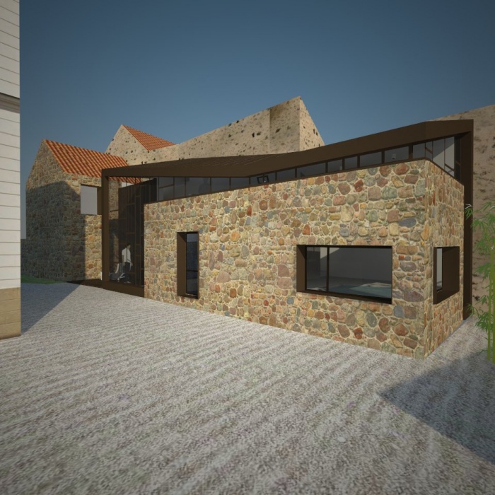 EXTENSION D'UNE GRANGE pour cr�ation d'espace bien �tre : ENSEMBLE