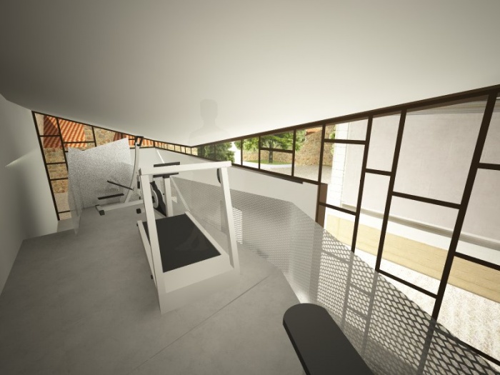 EXTENSION D'UNE GRANGE pour cr�ation d'espace bien �tre : ESPACE GYMNASE