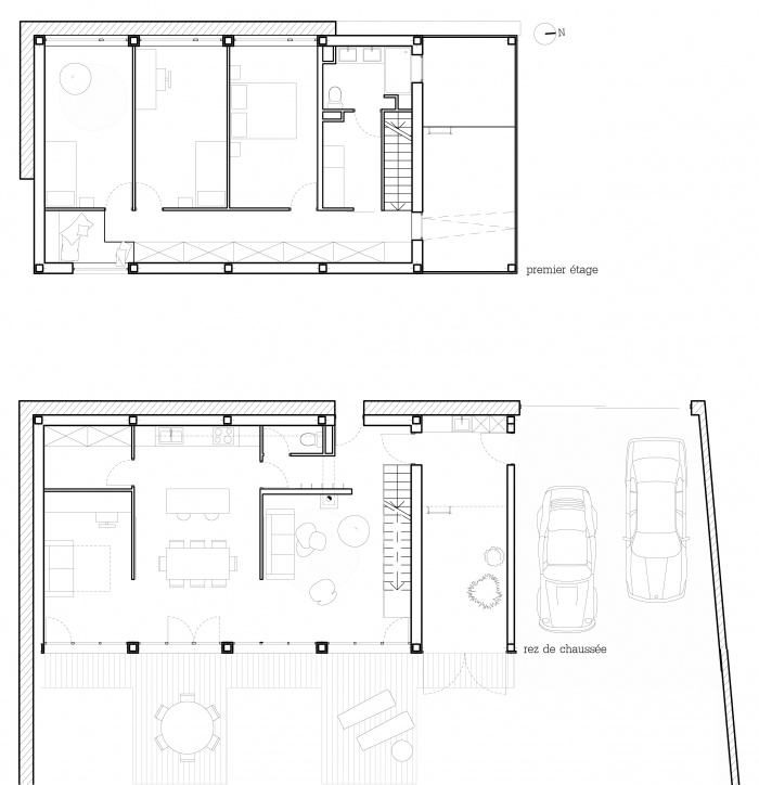 La maison derrire le mur : plan mariniers